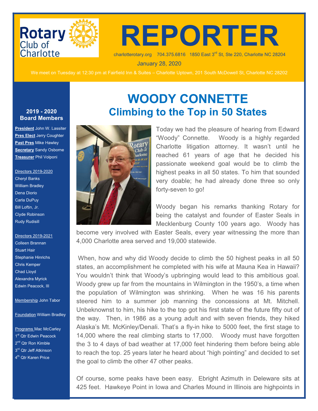 Woody Connette, Climbing to the Top in 50 States