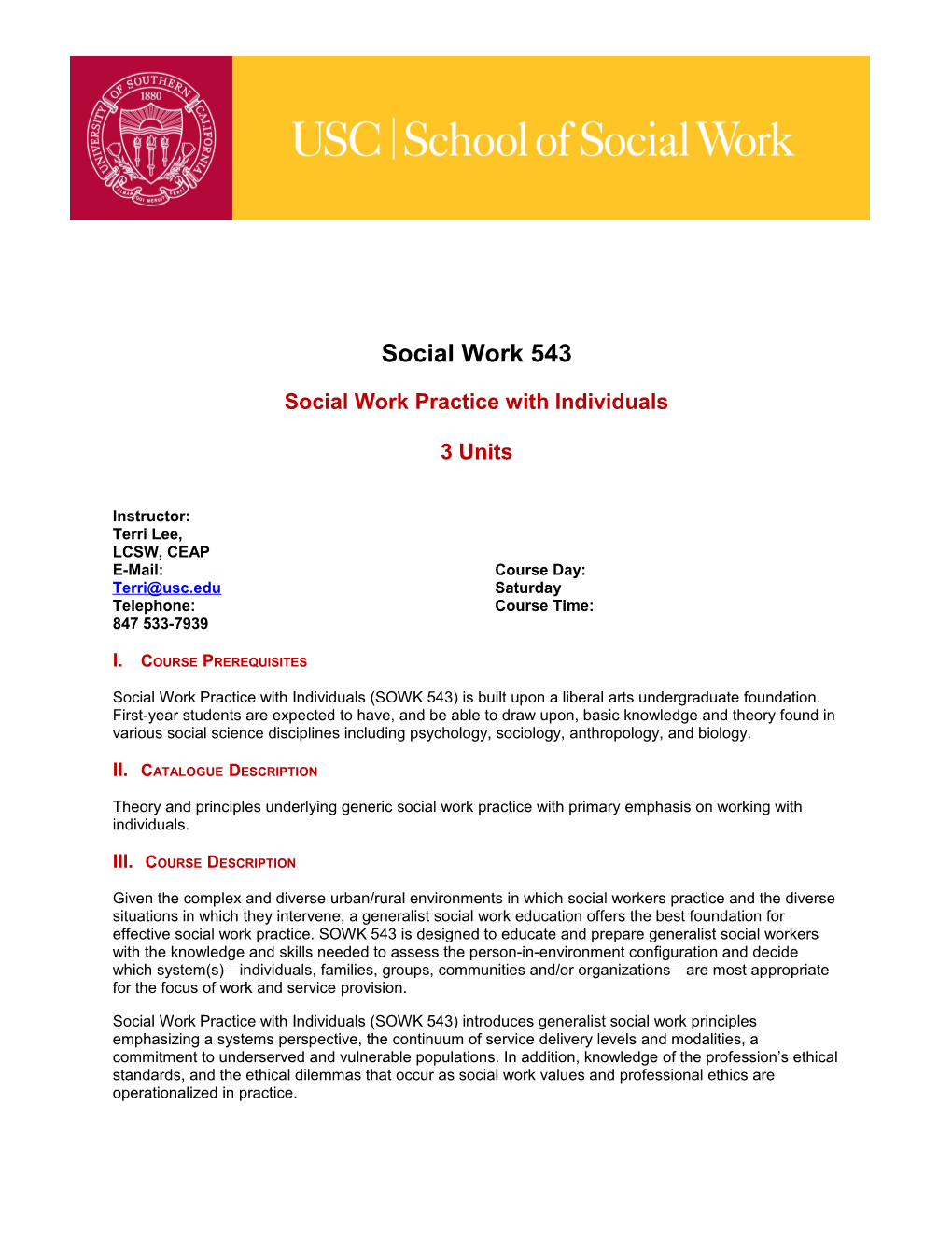 School of Social Work Syllabus Template Guide s12