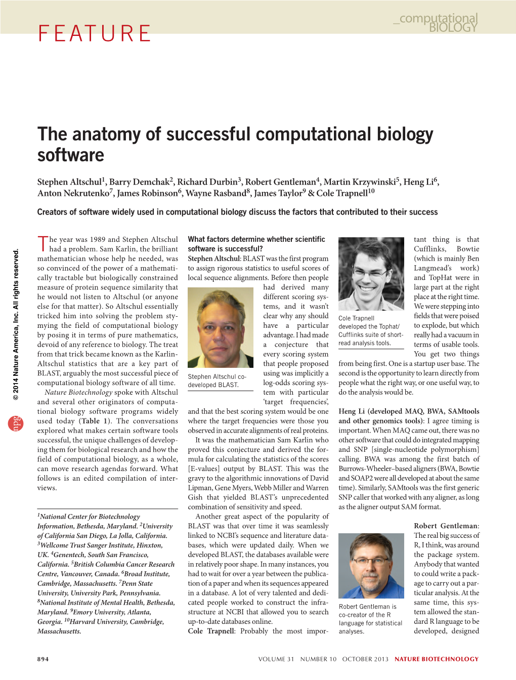 The Anatomy of Successful Computational Biology Software
