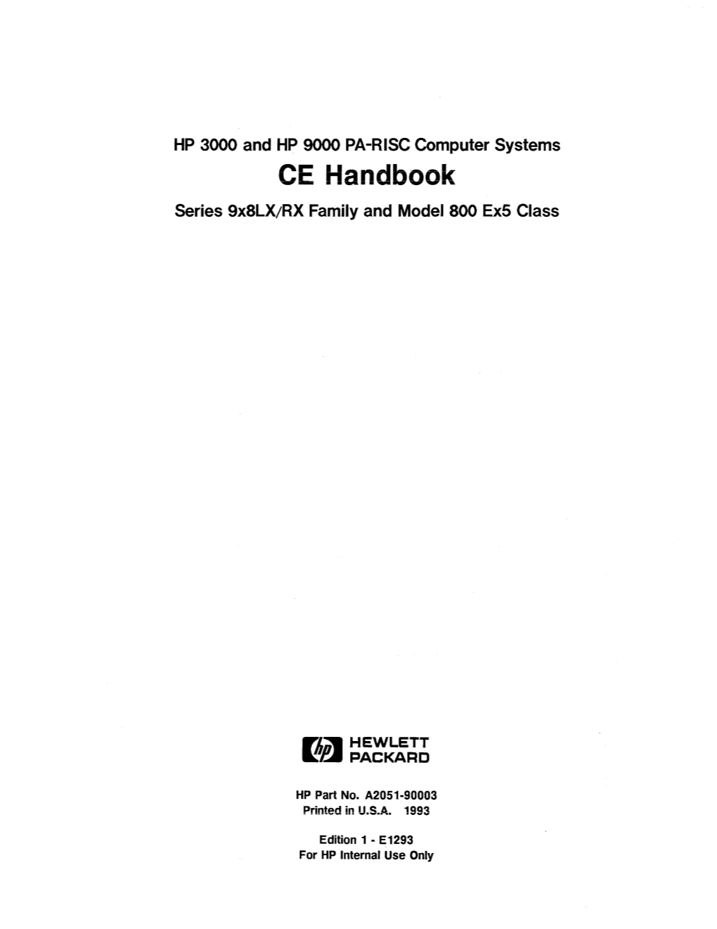 CE Handbook Series 9X8lx/RX Family and Model 800 Ex5 Class