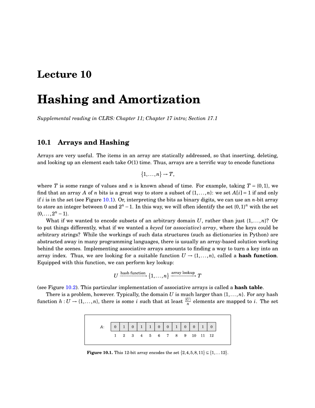 Hashing and Amortization