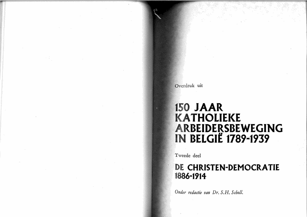 Iso Jaar Katholieke Arbeidersbeweging in Belgie 1789-1939