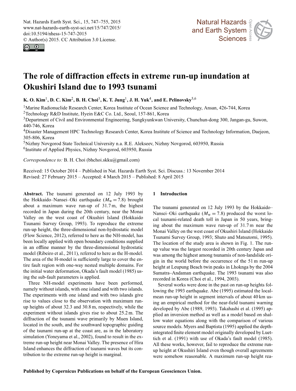 The Role of Diffraction Effects in Extreme Run-Up Inundation at Okushiri Island Due to 1993 Tsunami