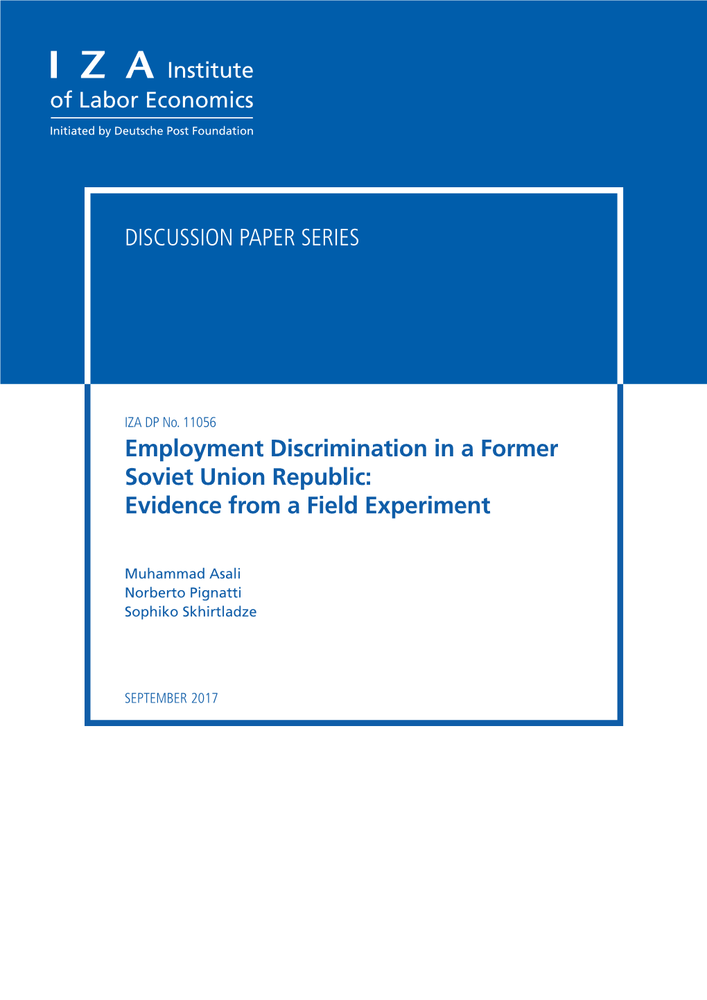 Employment Discrimination in a Former Soviet Union Republic: Evidence from a Field Experiment