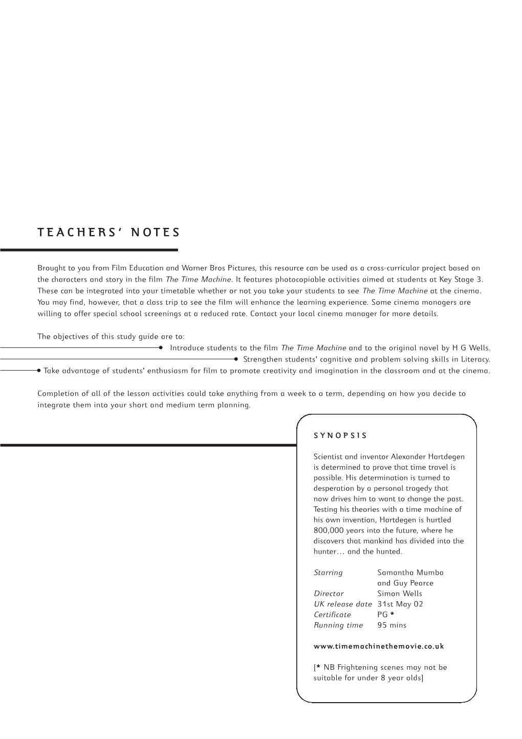 The Time Machine Study Guide