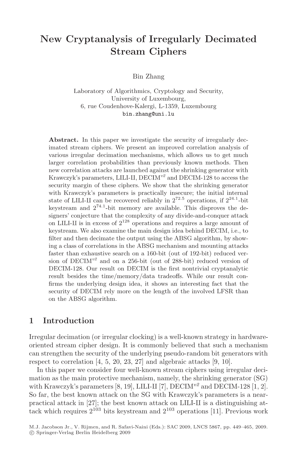 New Cryptanalysis of Irregularly Decimated Stream Ciphers