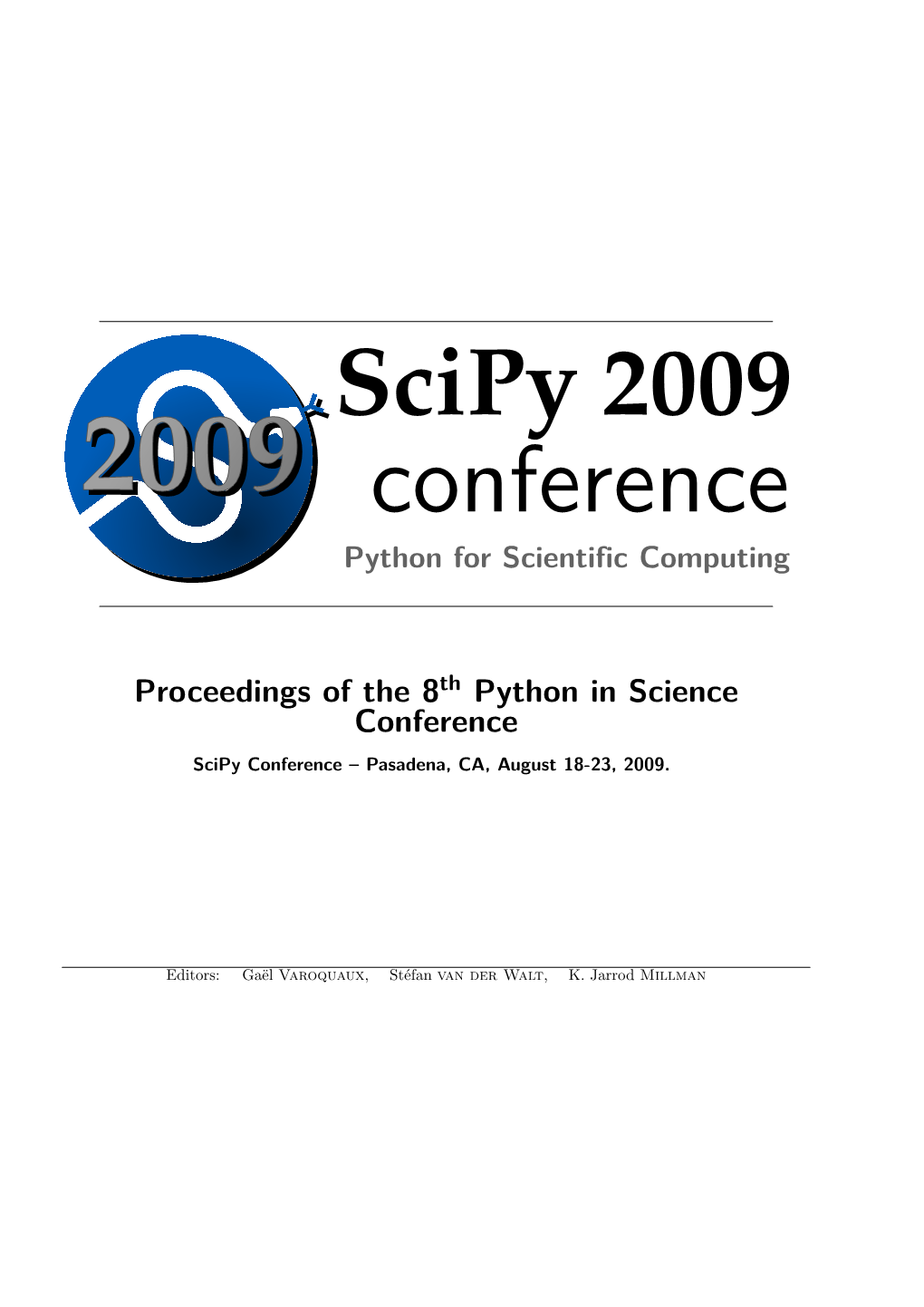 Proceedings of the 8Th Annual Python in Science Conference