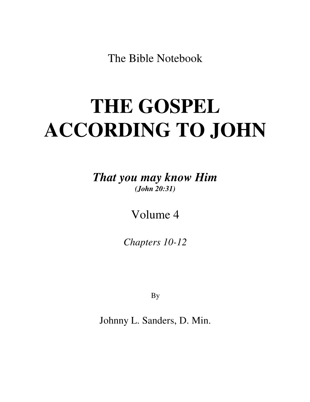 The Gospel According to John