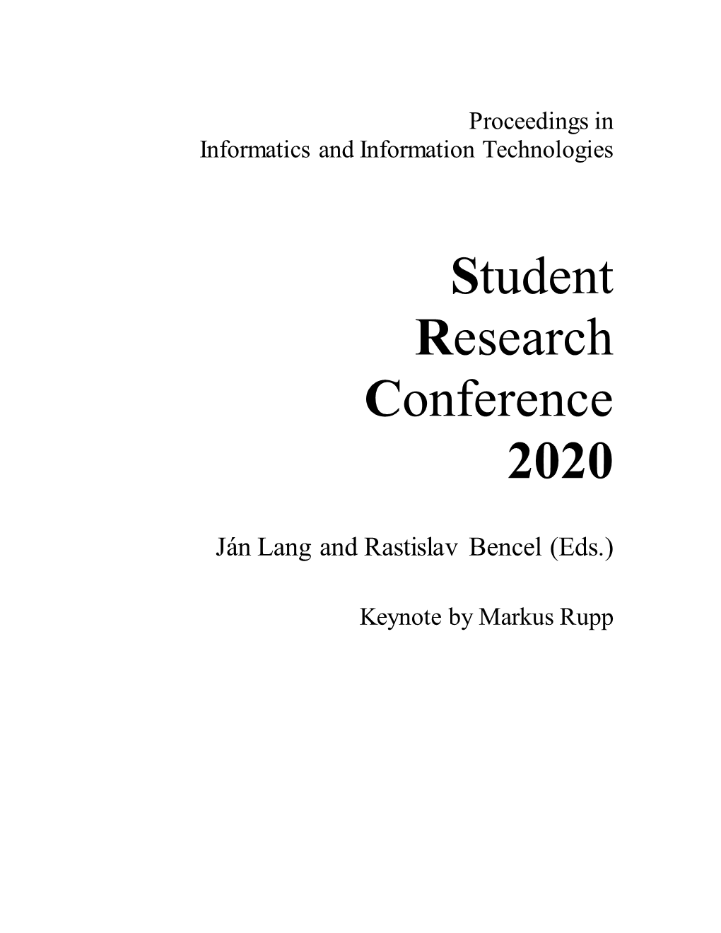 Student Research Conference 2020