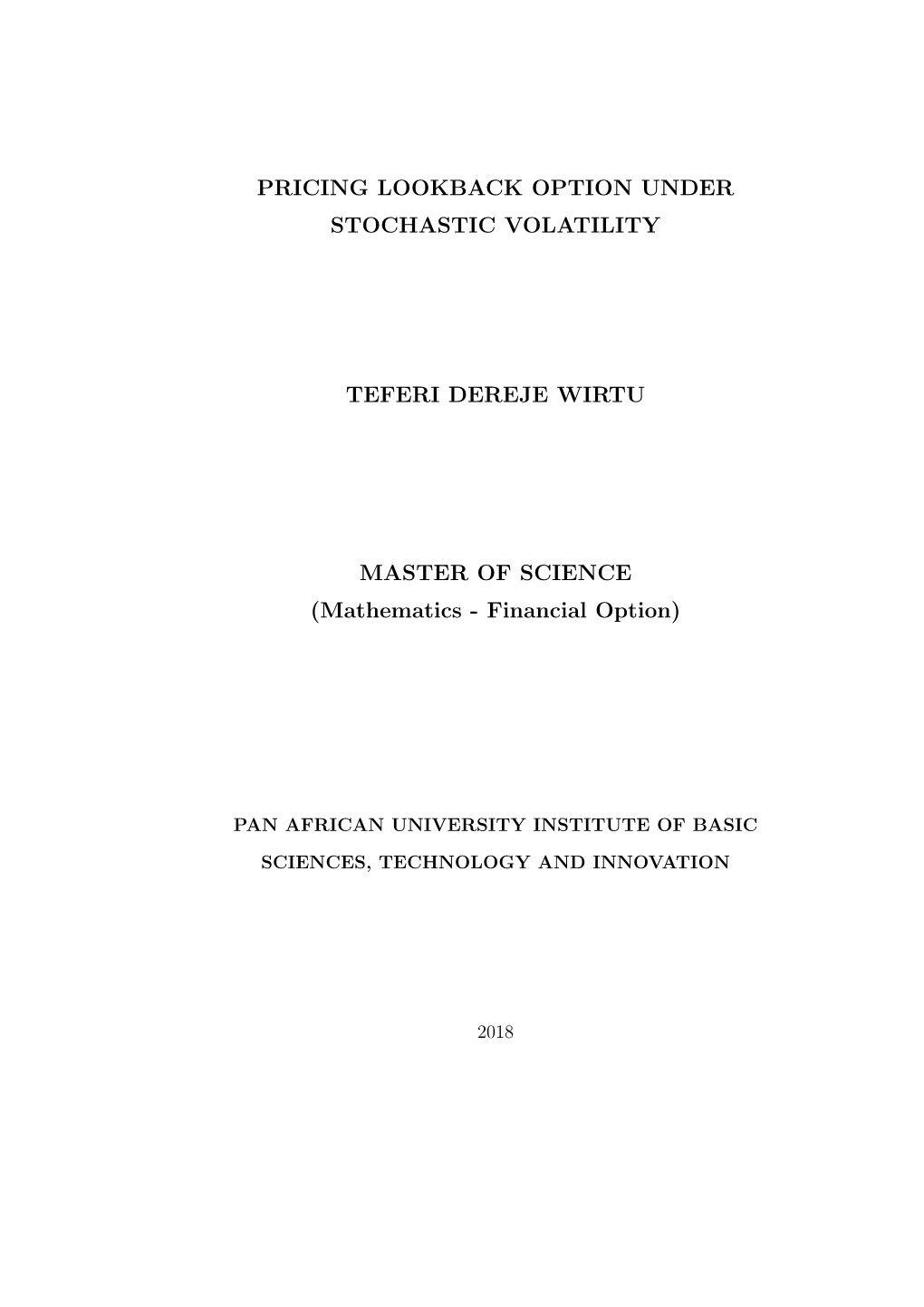 Pricing Lookback Option Under Stochastic Volatility