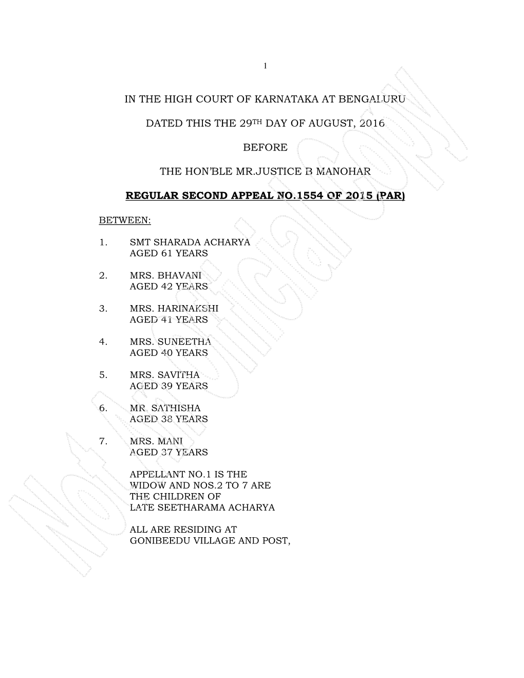 In the High Court of Karnataka at Bengaluru Dated This the 29Th Day of August, 2016 Before the Hon'ble Mr.Justice B Manohar Re