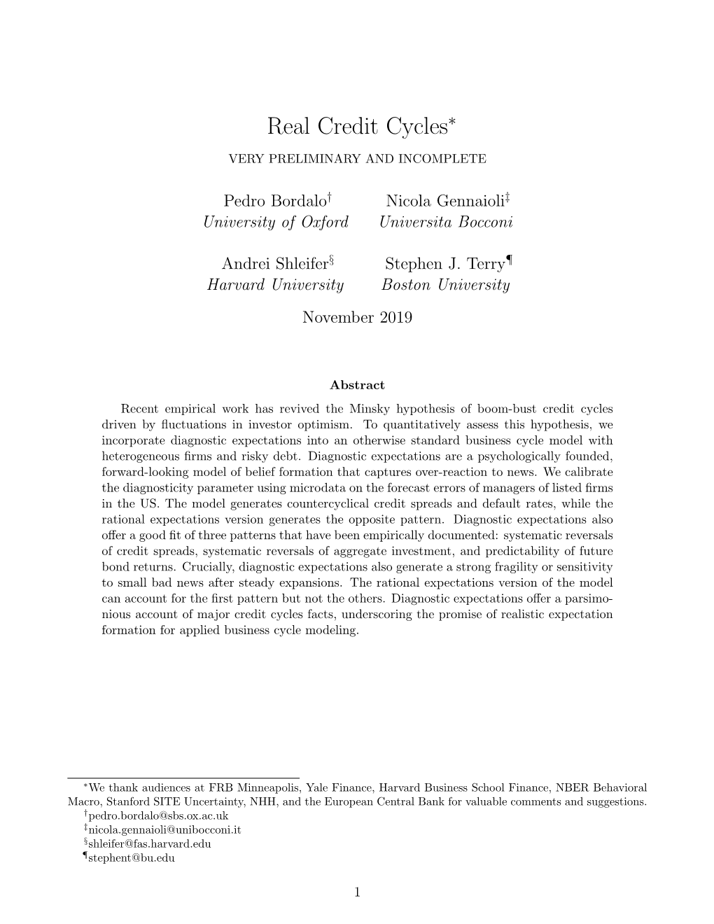 Real Credit Cycles∗