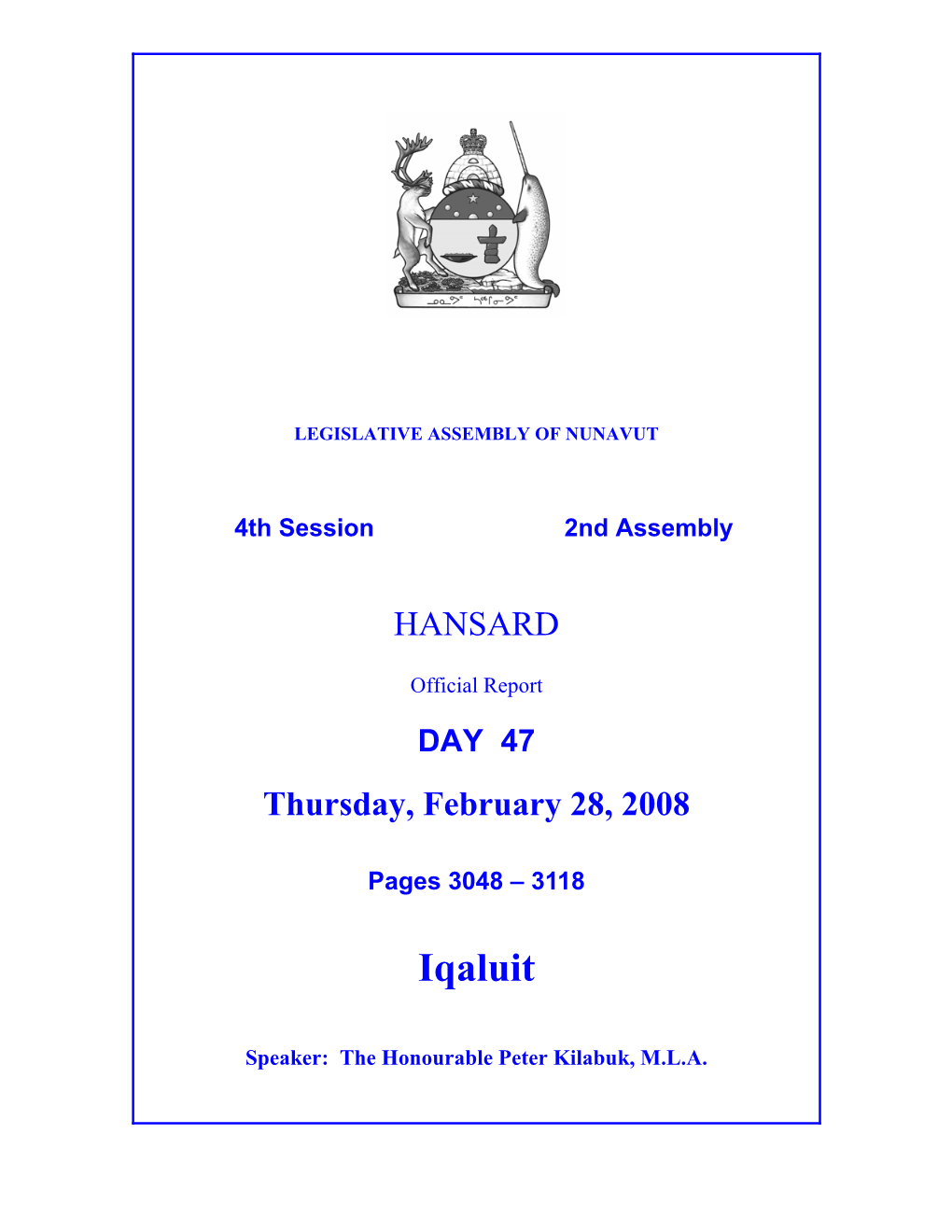 Nunavut Hansard 3048