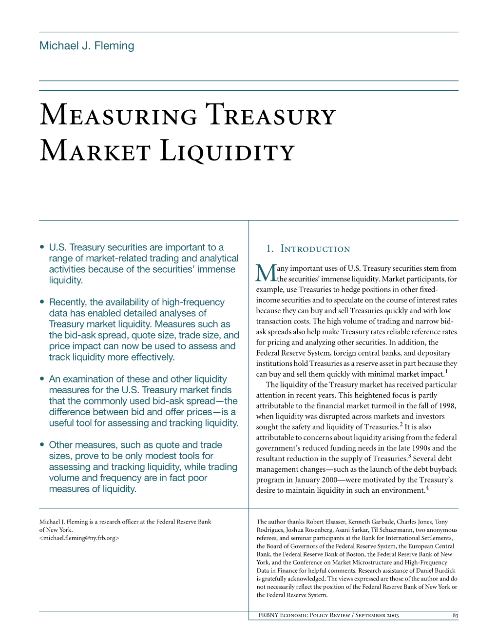 Measuring Treasury Market Liquidity