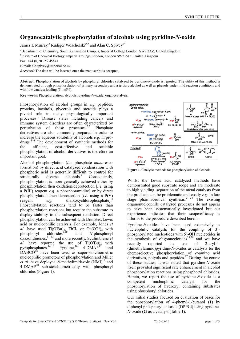 Template for Writing Articles for Thieme Chemistry Journals