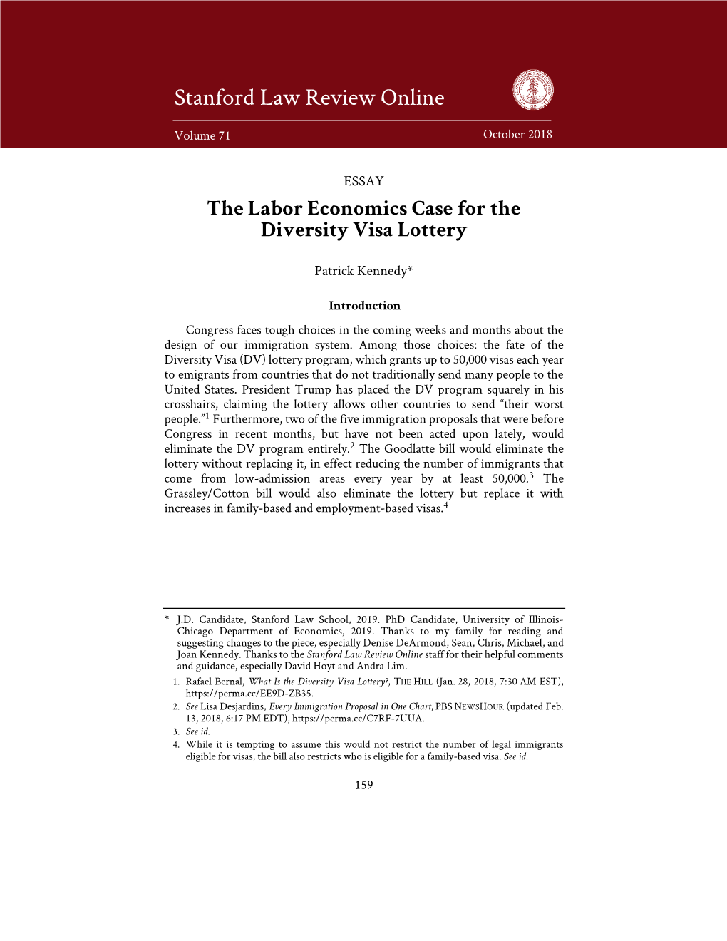 The Labor Economics Case for the Diversity Visa Lottery