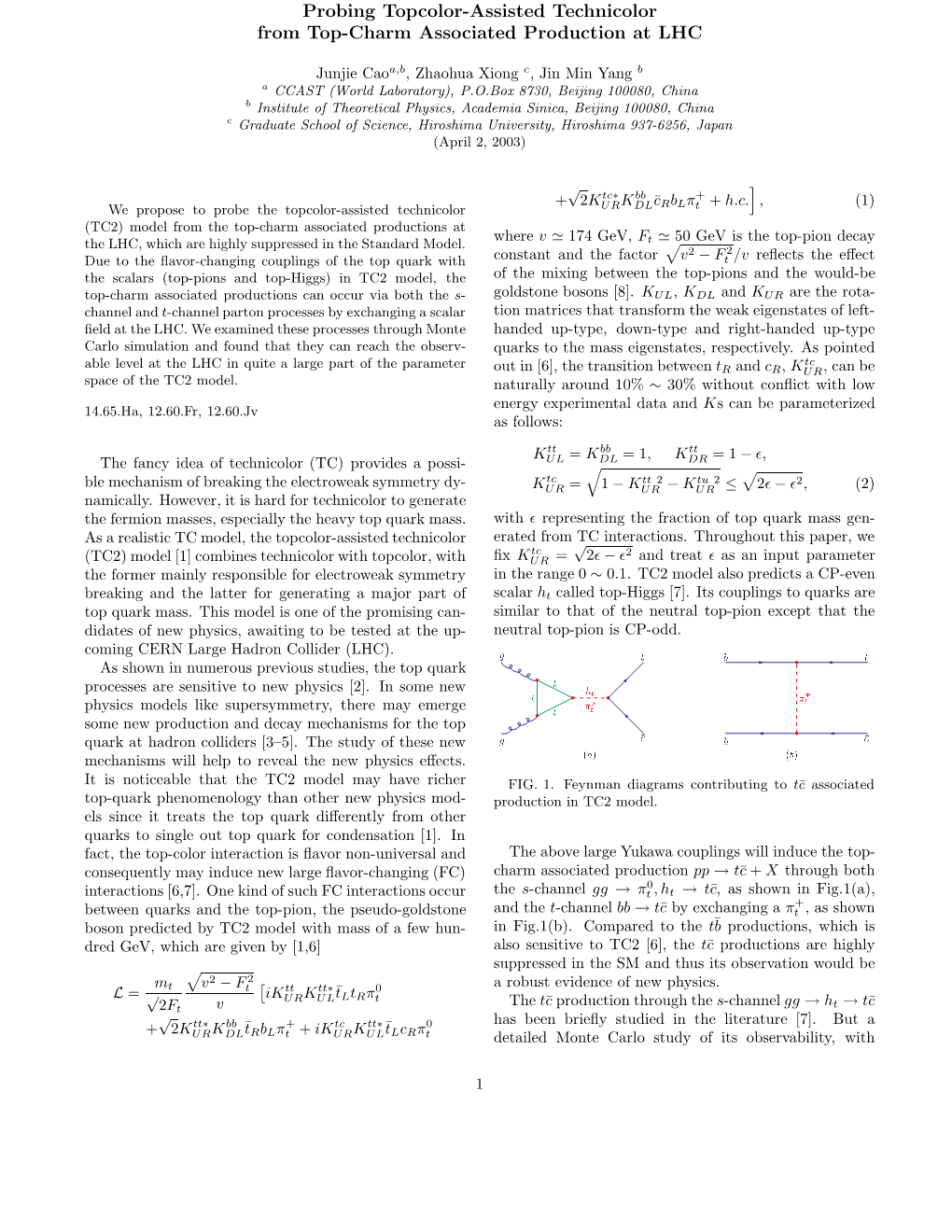 Probing Topcolor-Assisted Technicolor from Top-Charm Associated Production at LHC