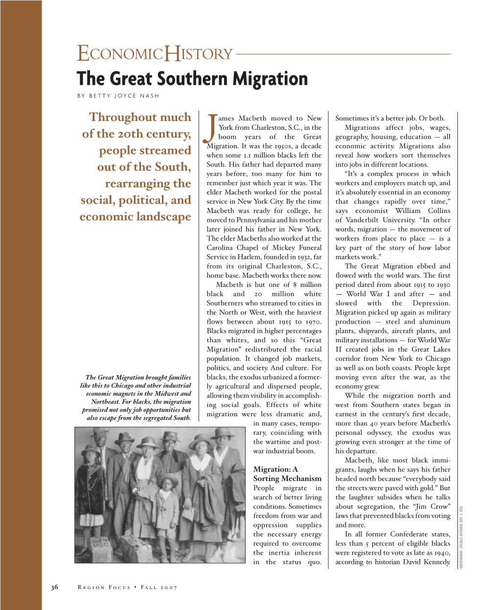 The Great Southern Migration by BETTY JOYCE NASH