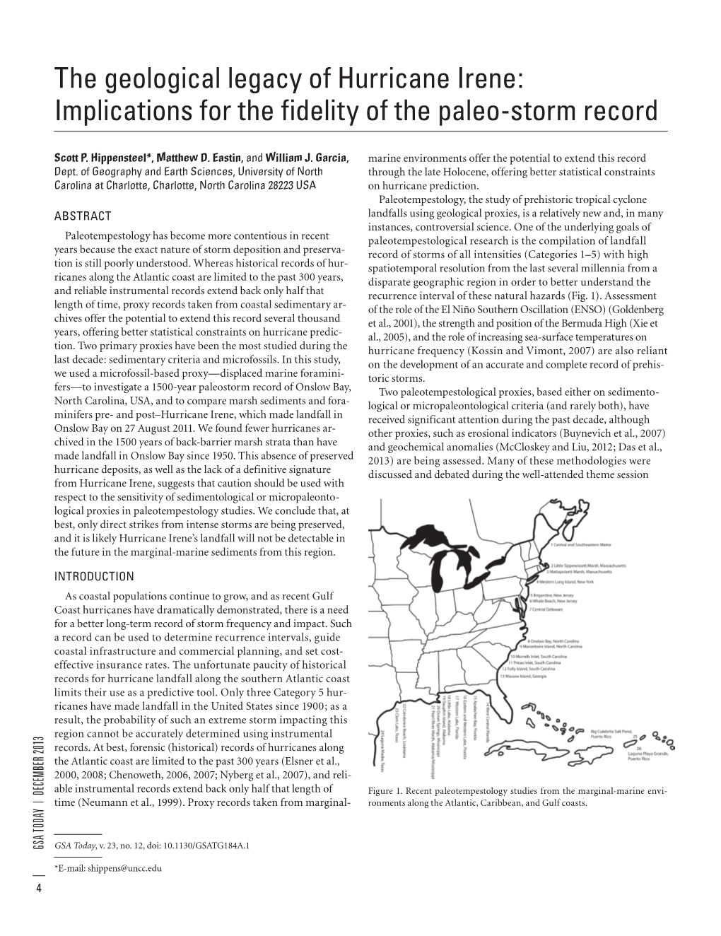 Hurricane Irene: Implications for the Fidelity of the Paleo-Storm Record