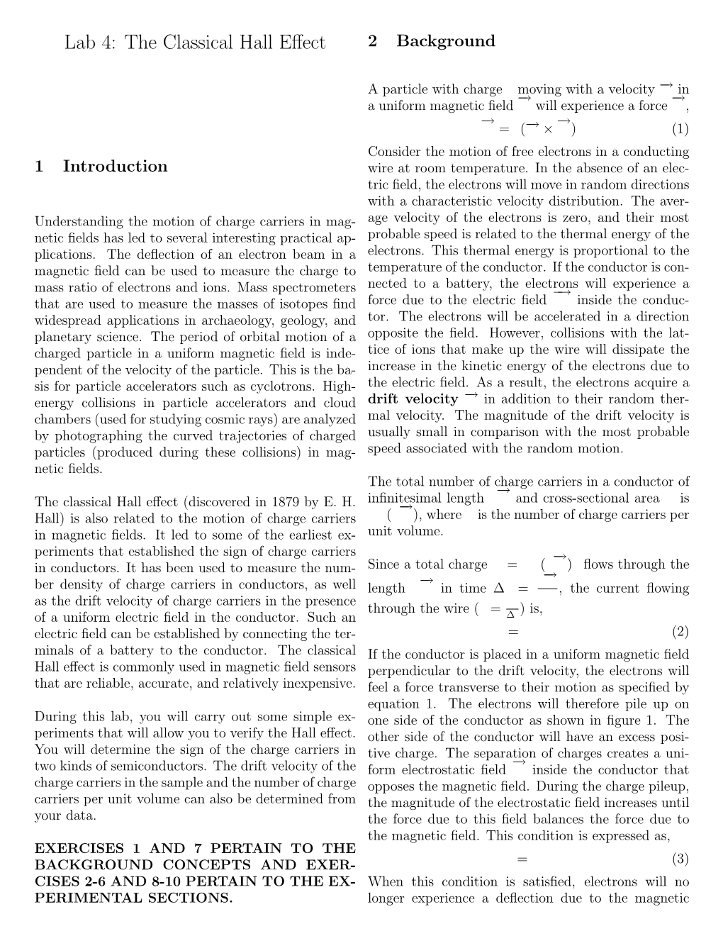 Lab 4: the Classical Hall Effect