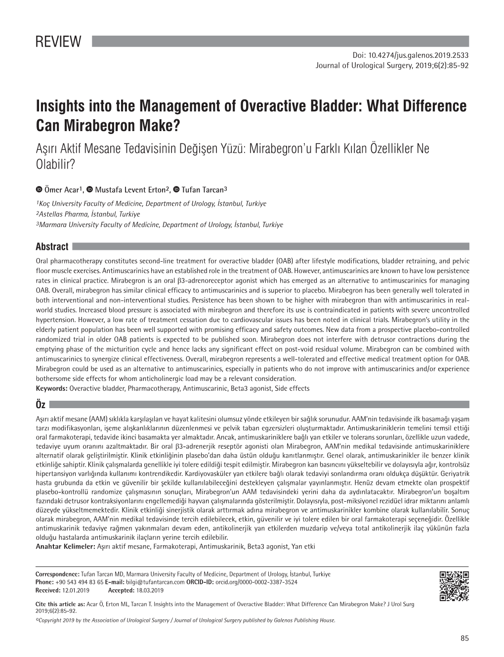Insights Into the Management of Overactive Bladder: What Difference Can Mirabegron Make?