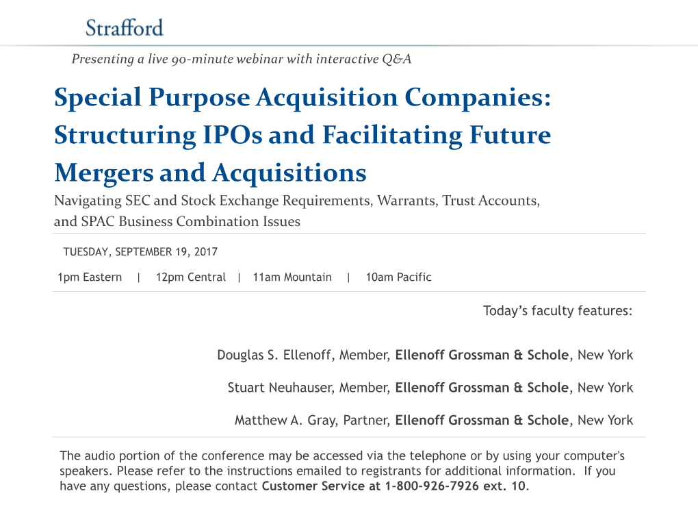 Special Purpose Acquisition Companies