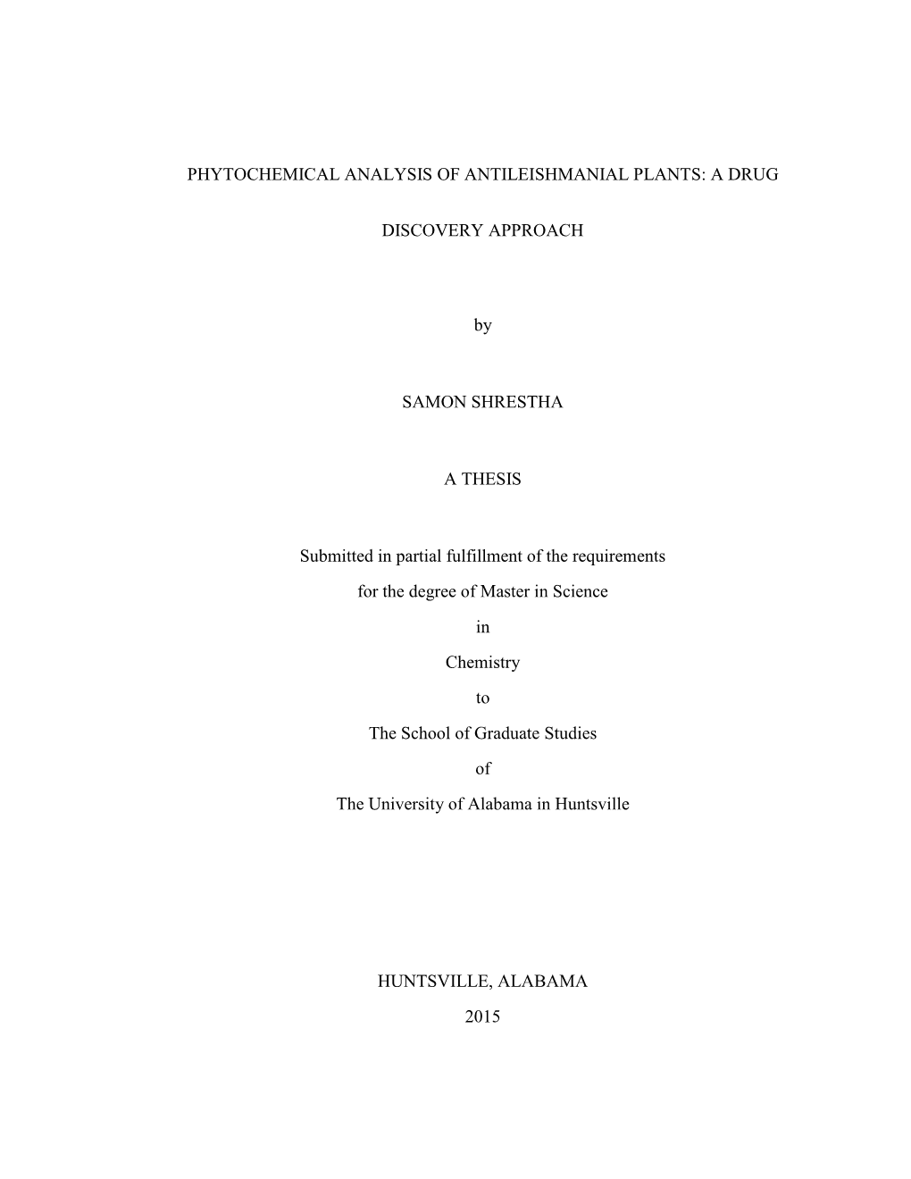 Phytochemical Analysis of Antileishmanial Plants: a Drug