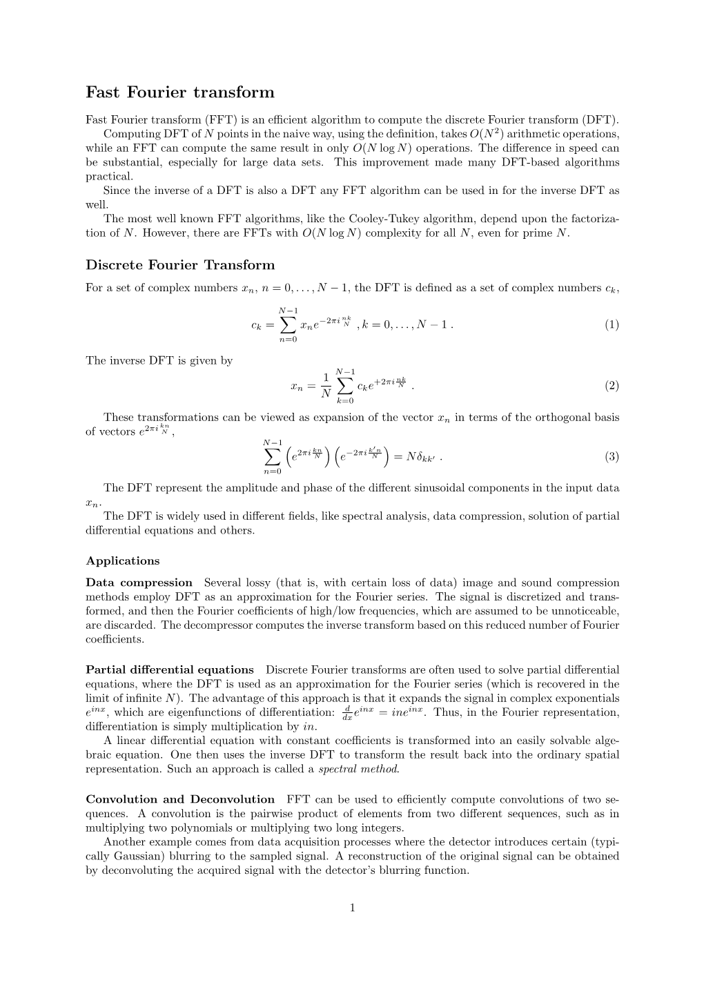 Fast Fourier Transform