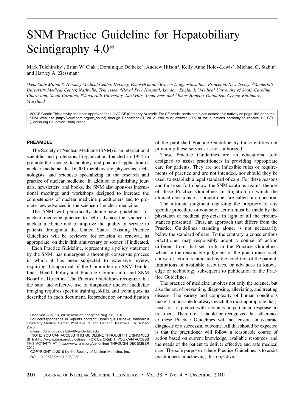 SNM Practice Guideline for Hepatobiliary Scintigraphy 4.0*