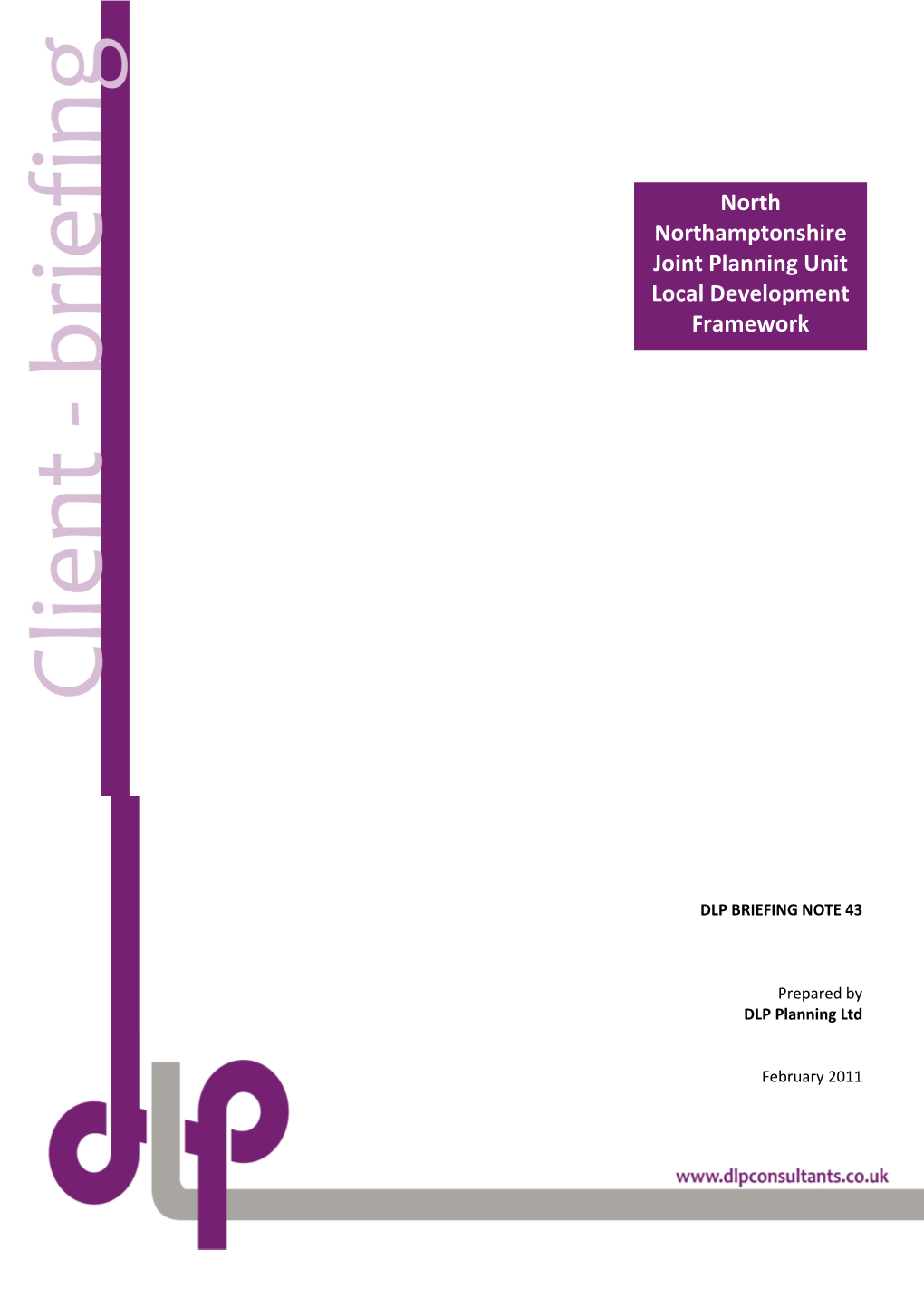 North Northamptonshire Joint Planning Unit Local Development Framework