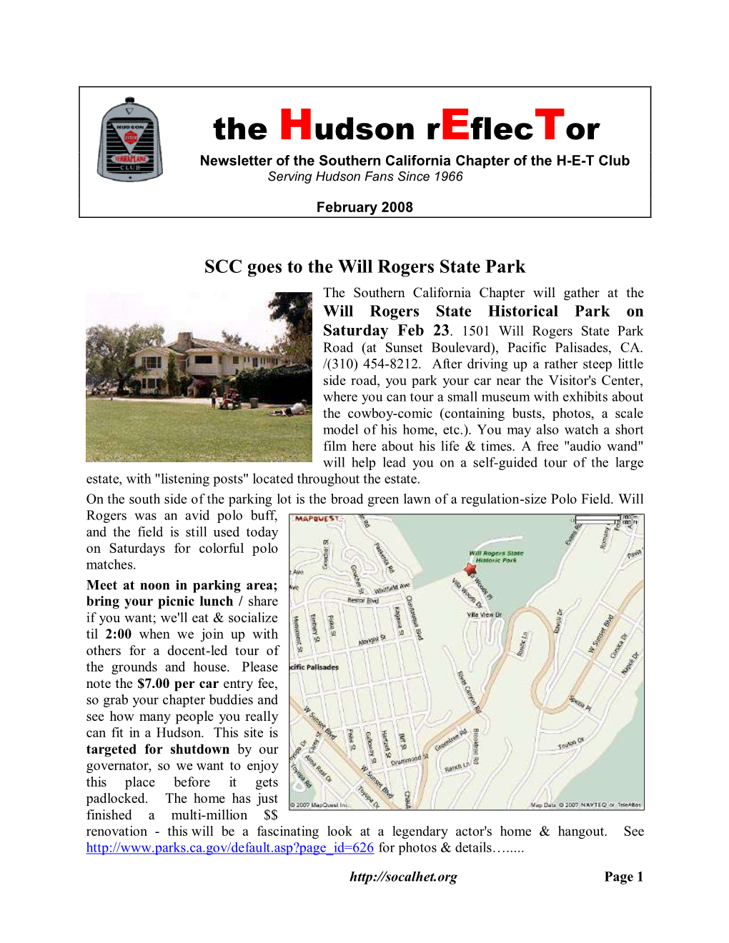 The Hudson Reflector Newsletter of the Southern California Chapter of the H-E-T Club Serving Hudson Fans Since 1966