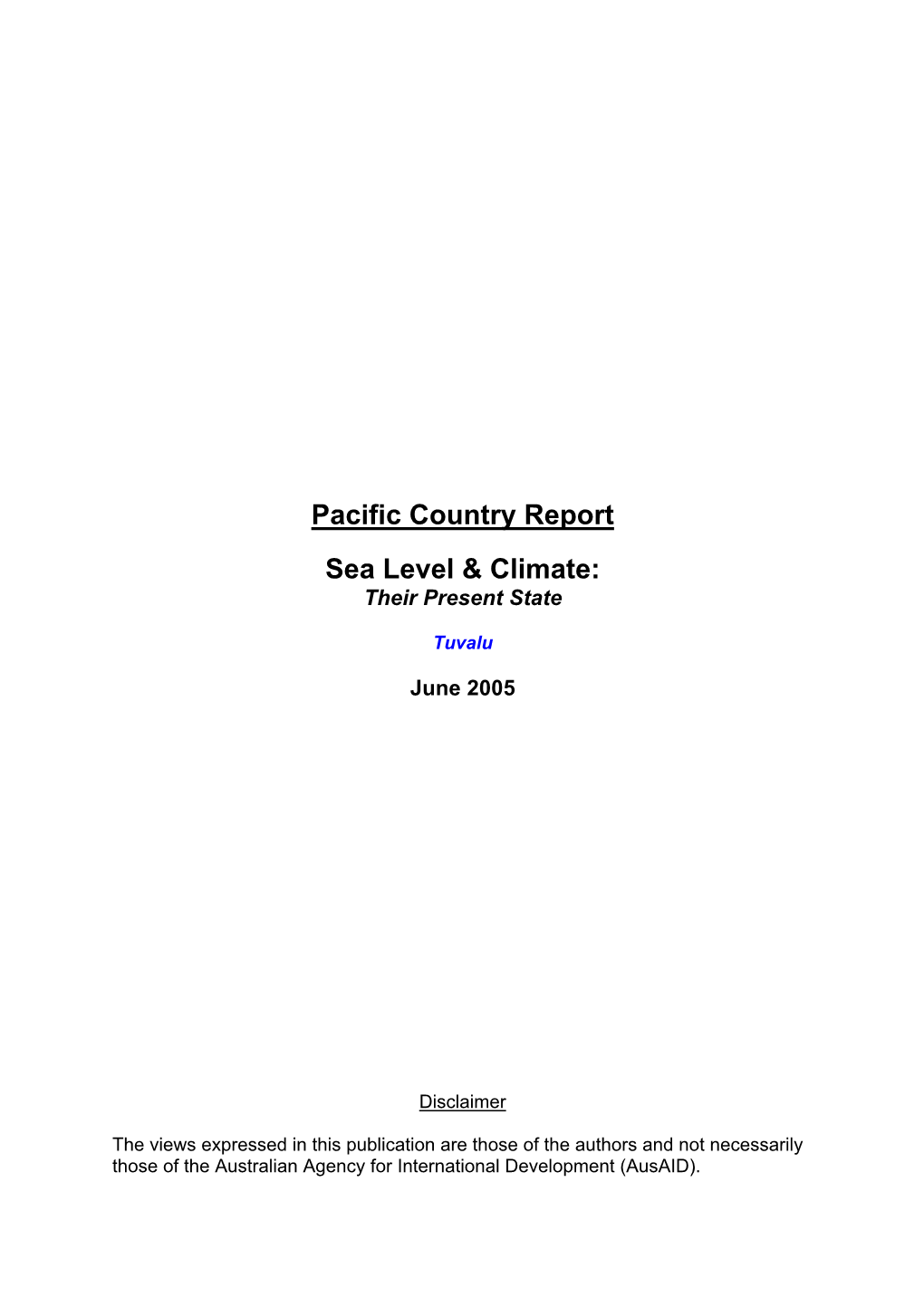 Pacific Country Report