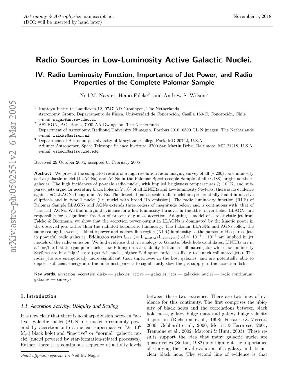 Radio Sources in Low-Luminosity Active Galactic Nuclei
