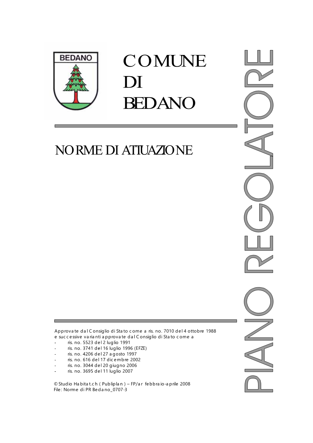 Norme Di Attuazione Piano Regolatore