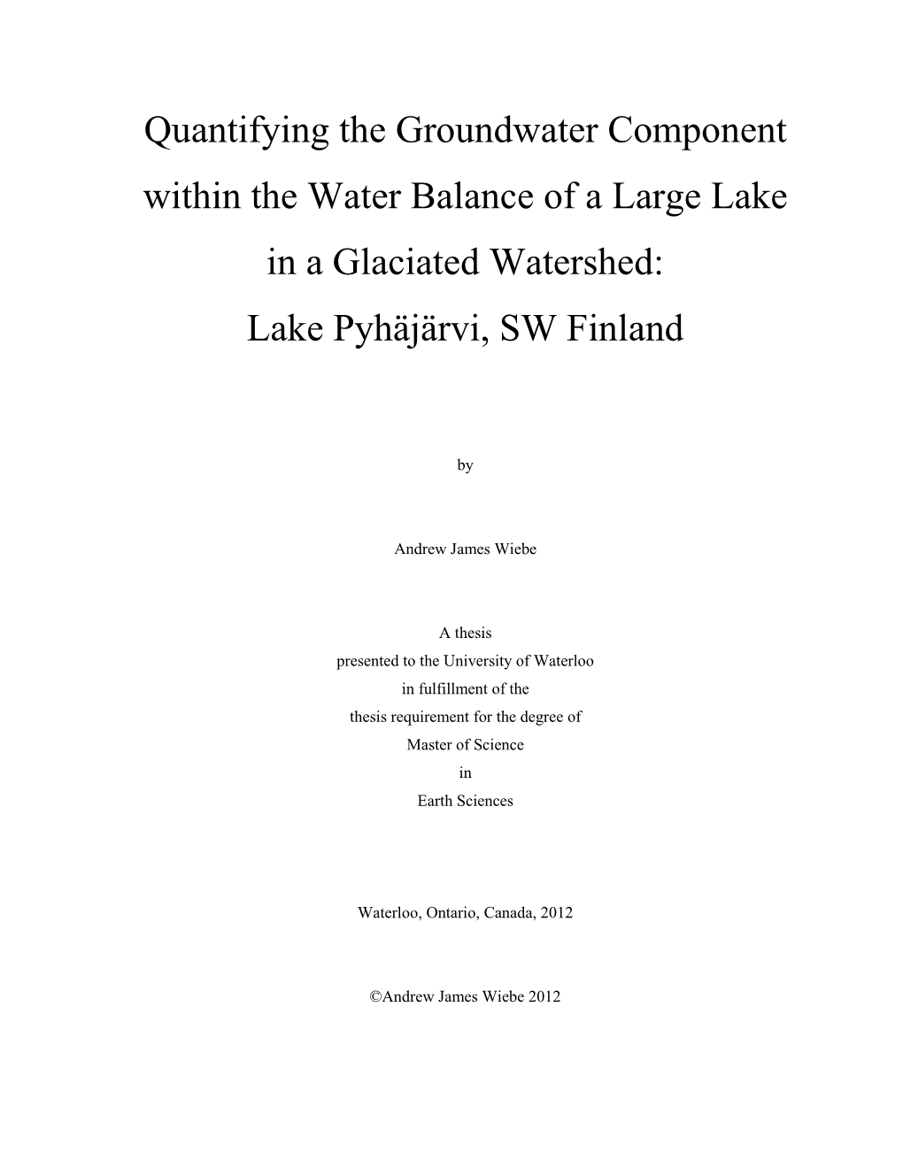 Lake Pyhäjärvi, SW Finland