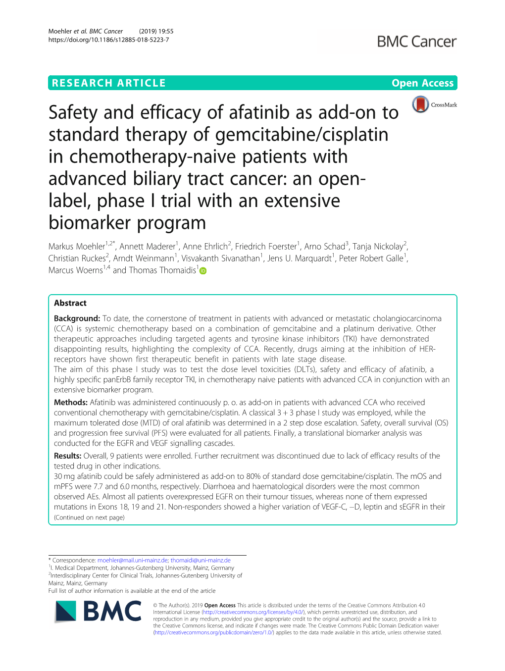 Safety and Efficacy of Afatinib As Add-On to Standard