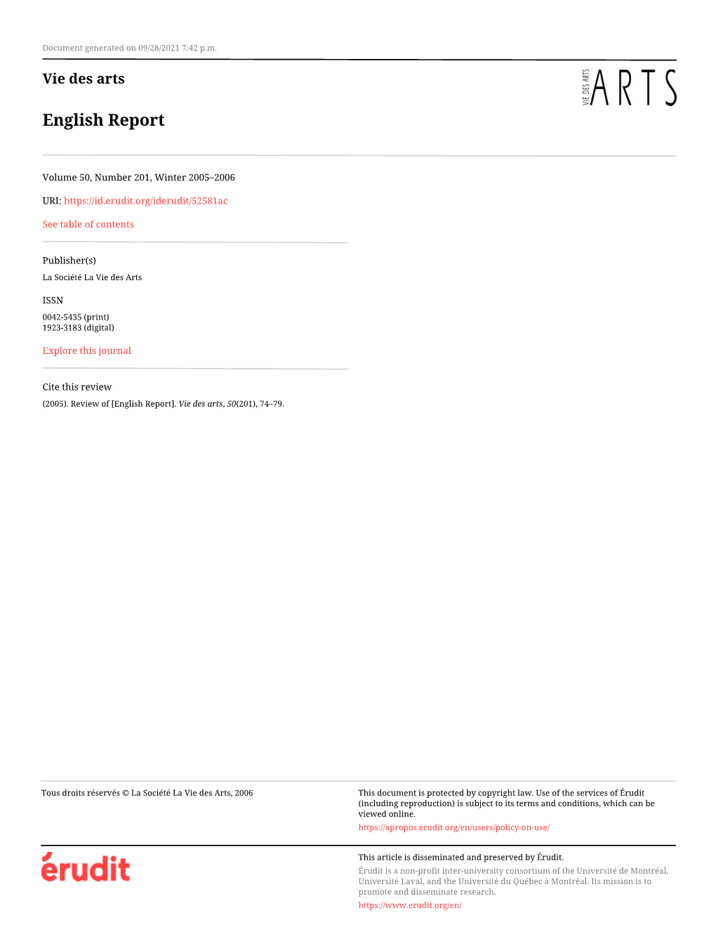 English Report