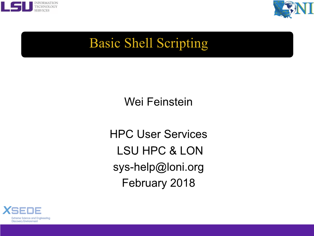 Basic Shell Scripting