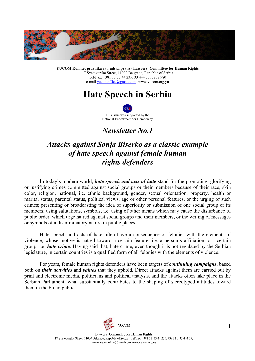 Hate Speech in Serbia