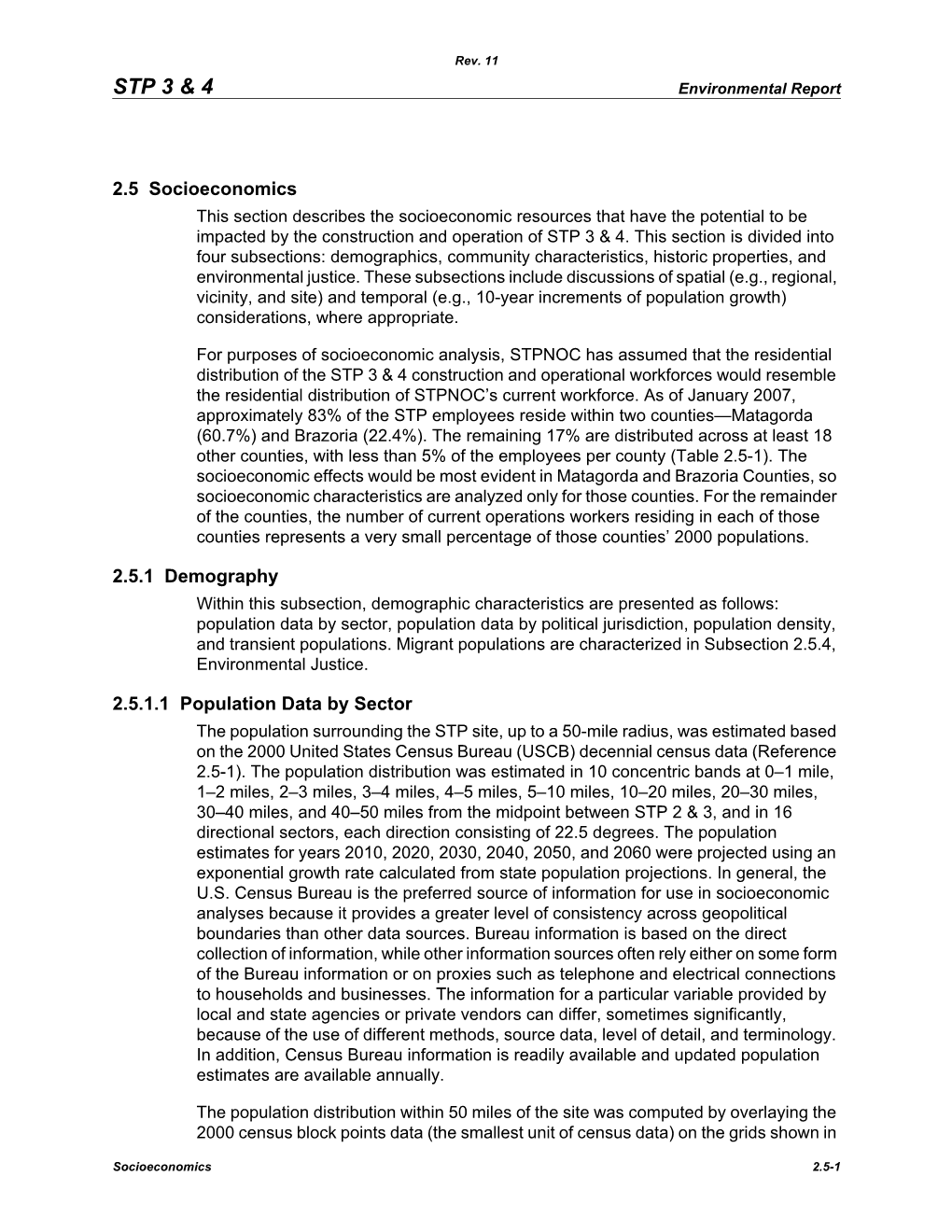 South Texas Project Units 3 & 4 COLA (Environmental Report)