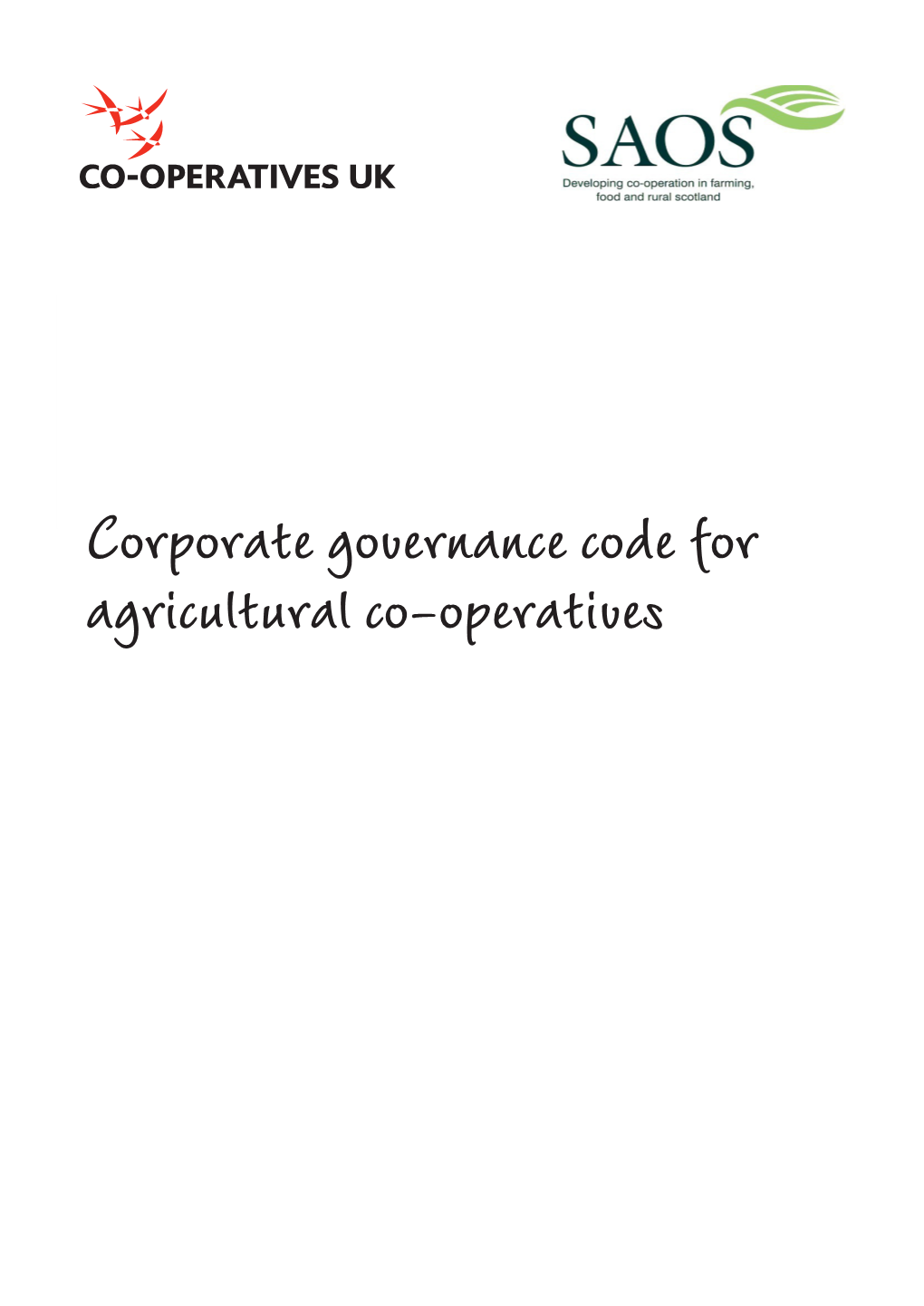 Corporate Governance Code for Agricultural Co-Operatives