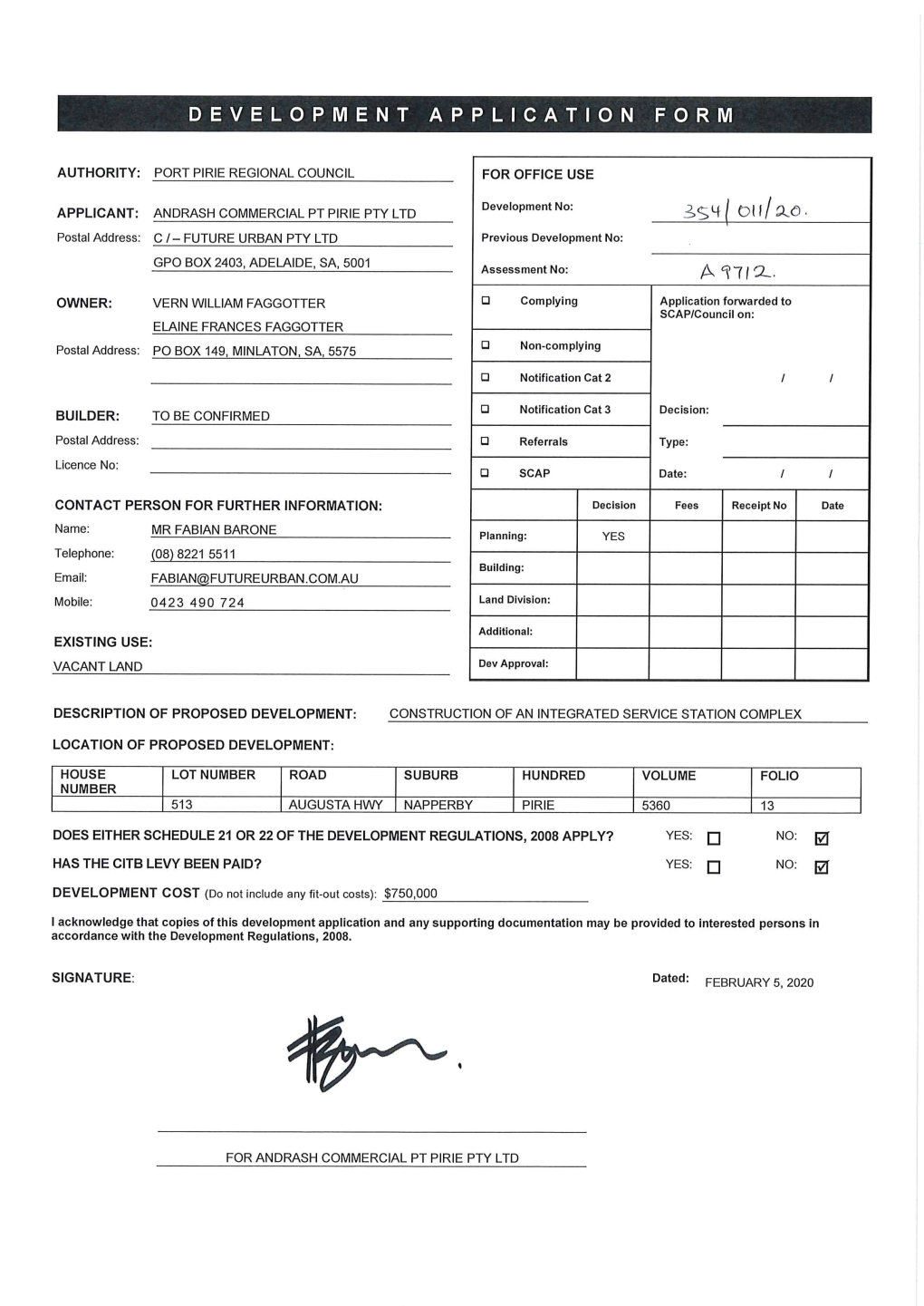 Development Application Form