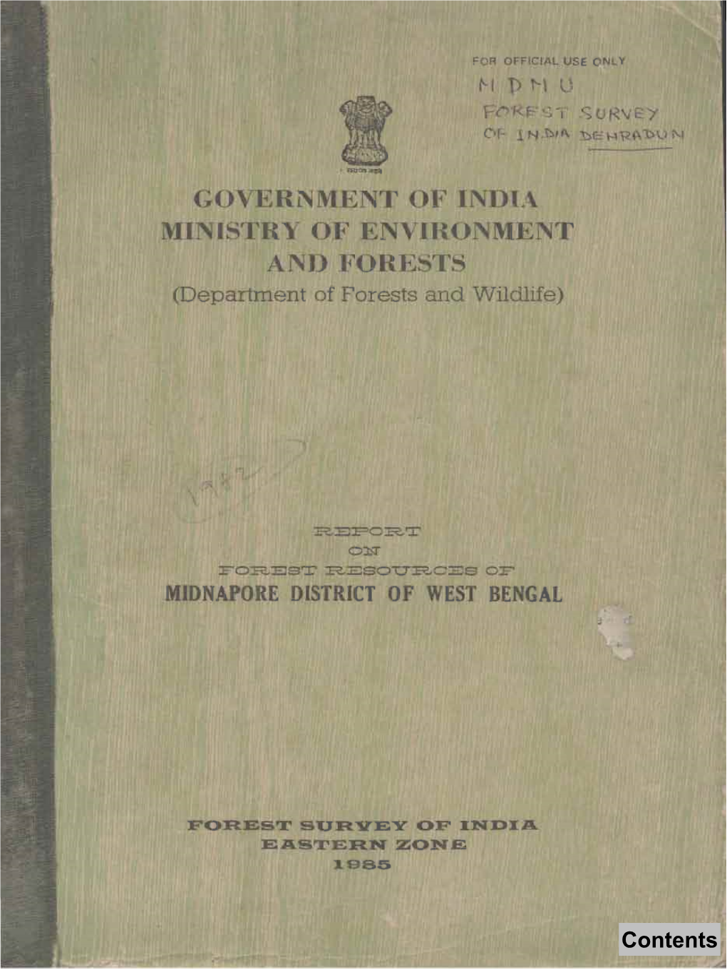 GOVERNMENT OJ? INDI4:\ MINISTRY of ENVII{ONMENT and FOR}1~STS (Department of Forests and Wildlife)