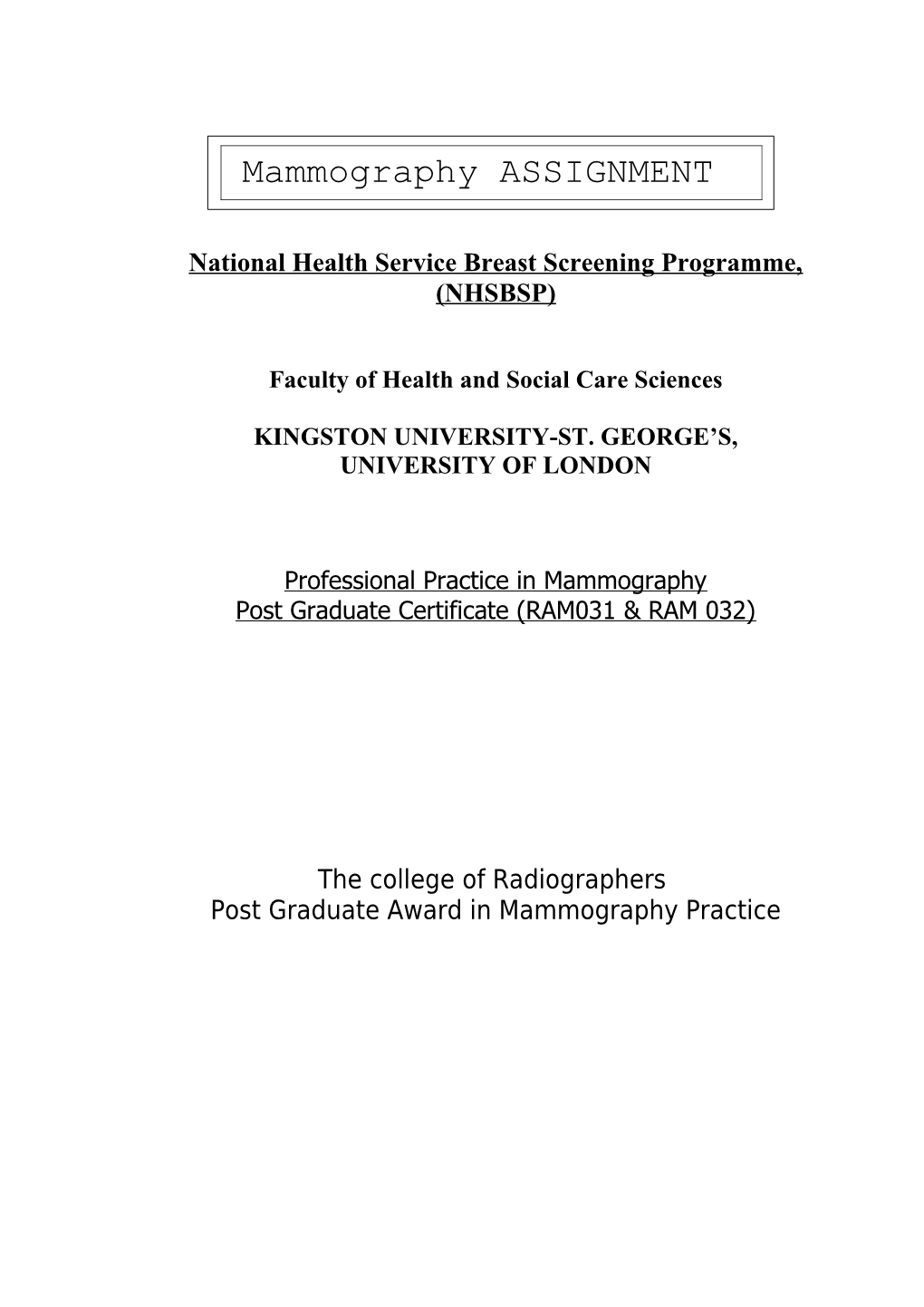 National Health Service Breast Screening Programme,(NHSBSP)