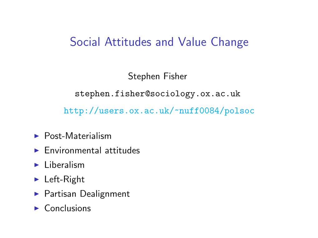 Change in Social Attitudes