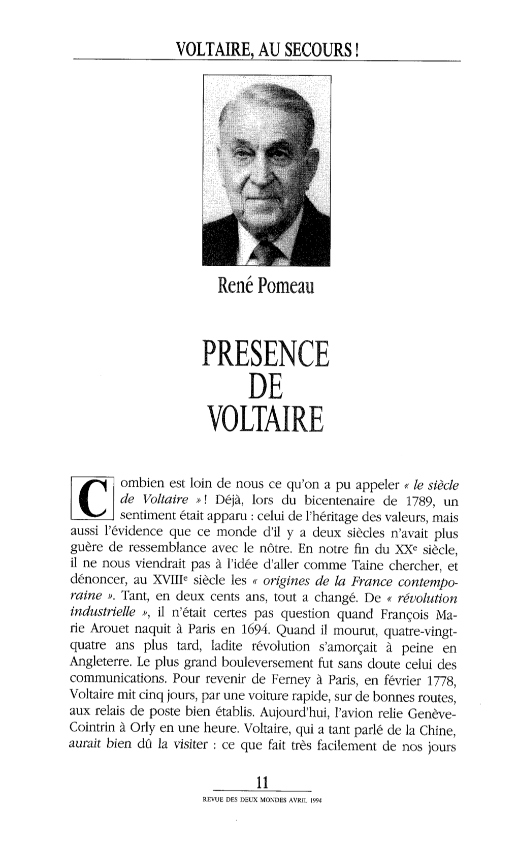 Voltaire, Au Secours!