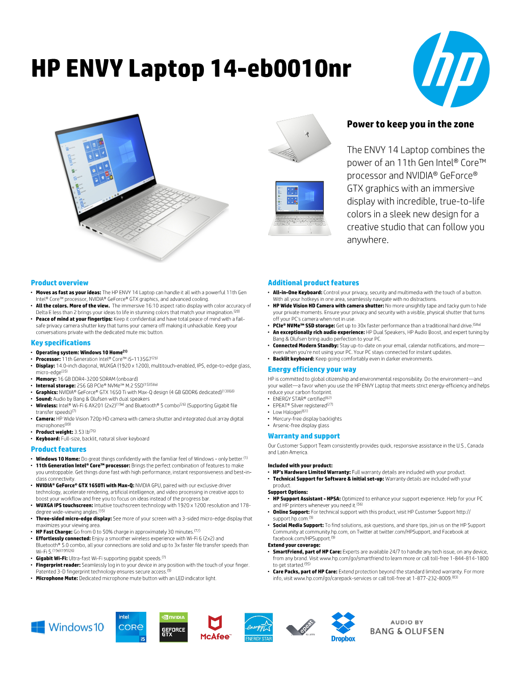 HP ENVY Laptop 14-Eb0010nr