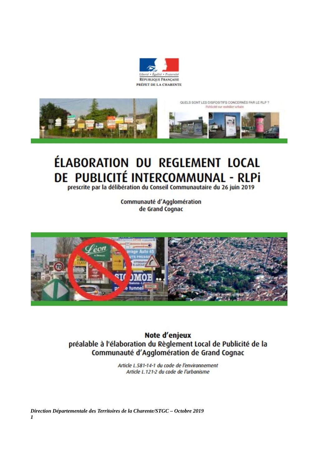Direction Départementale Des Territoires De La Charente/STGC – Octobre 2019 1 Direction Départementale Des Territoires De La Charente/STGC – Octobre 2019 2 Sommaire