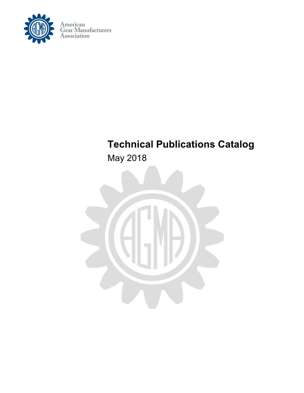 Technical Publications Catalog May 2018