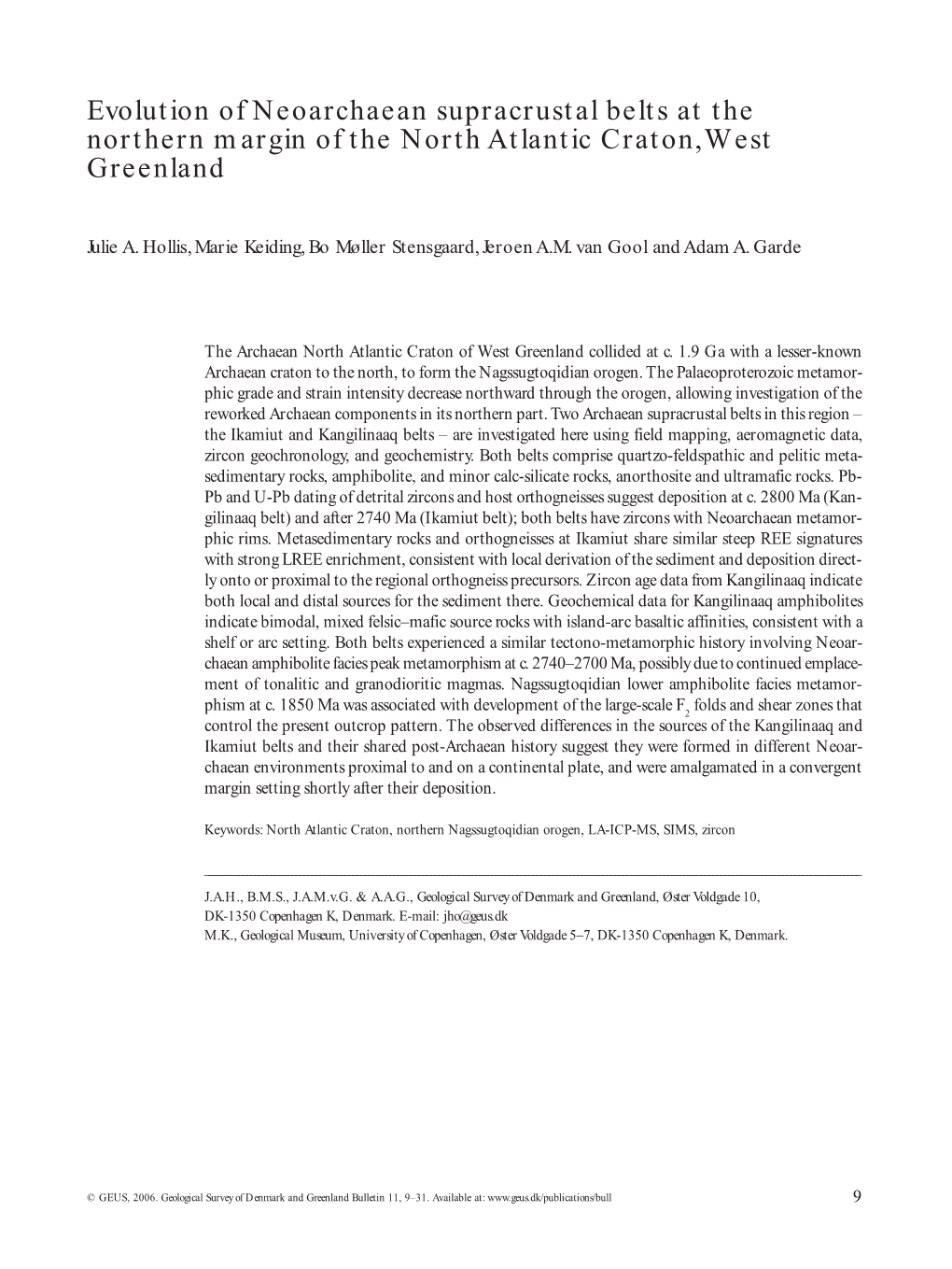 Evolution of Neoarchaean Supracrustal Belts at the Northern Margin of the North Atlantic Craton, West Greenland